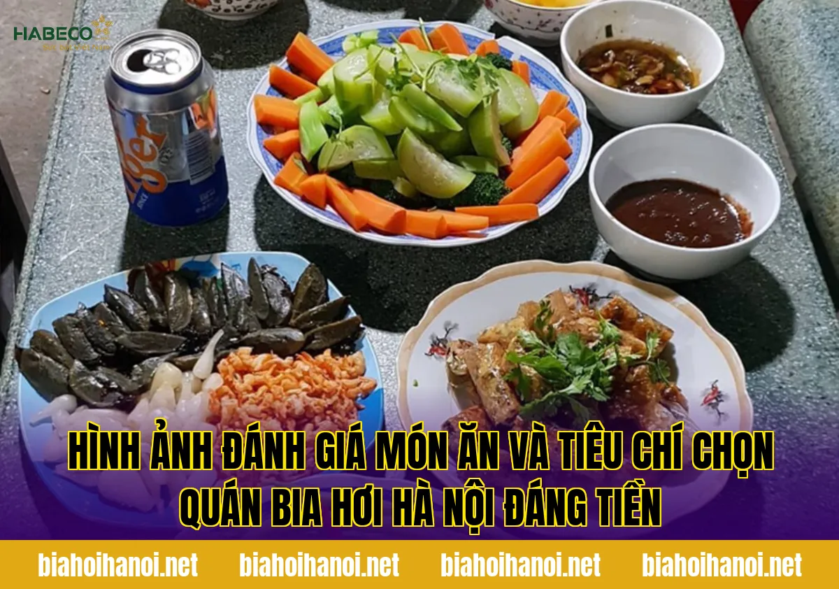Hình ảnh đánh giá món ăn và tiêu chí chọn quán bia hơi Hà Nội đáng tiền
