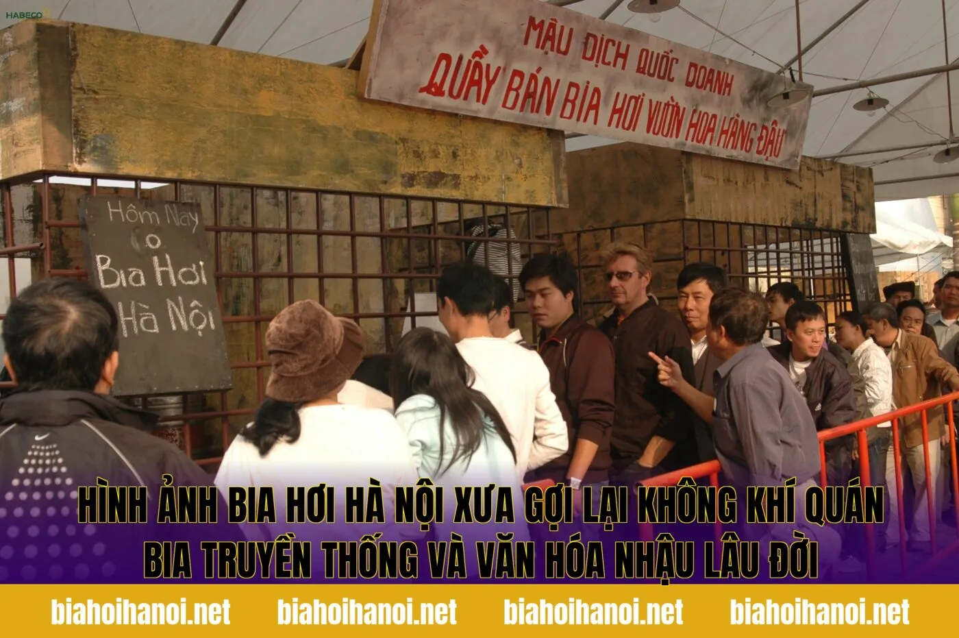 Hình ảnh bia hơi Hà Nội xưa gợi lại không khí quán bia truyền thống và văn hóa nhậu lâu đời