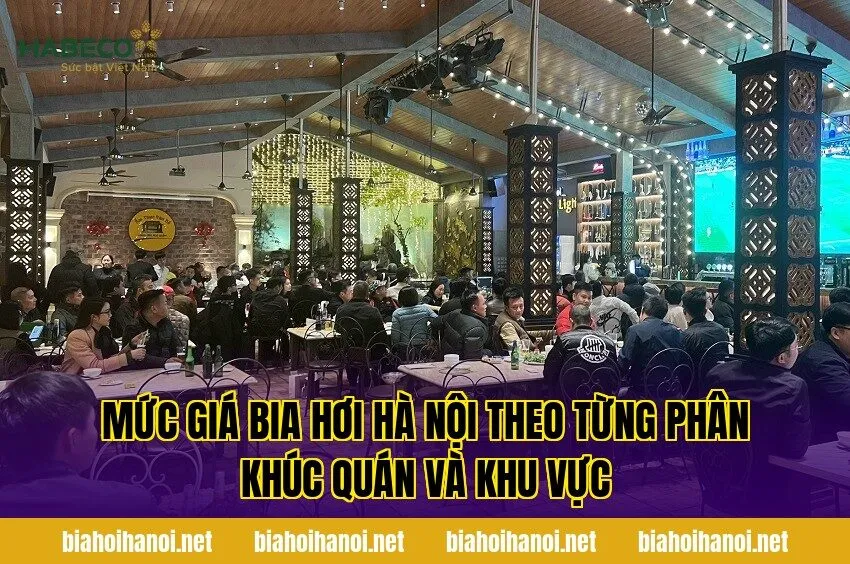 Mức giá bia hơi Hà Nội theo từng phân khúc quán và khu vực